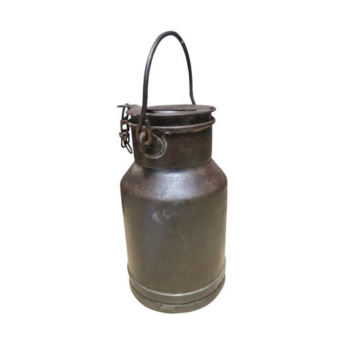 20 - Early 20th C. metal milk can with handle {40cm H x 20cm Dia.}