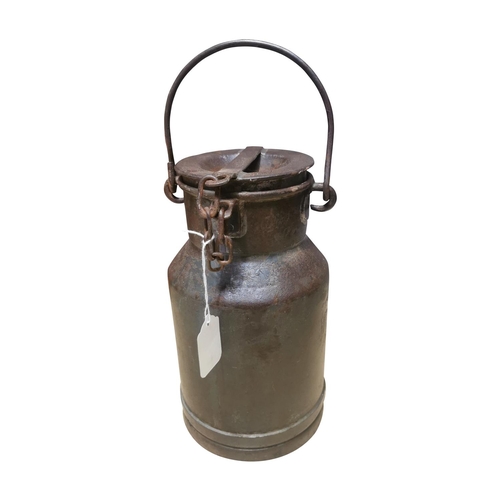 20 - Early 20th C. metal milk can with handle {40cm H x 20cm Dia.}
