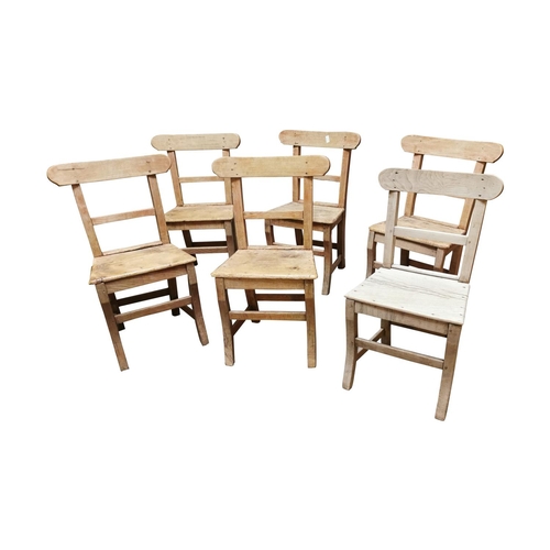 3 - Set of six 19th C. carpenters chairs {each 85cm H x 46cm W x 42cm D}