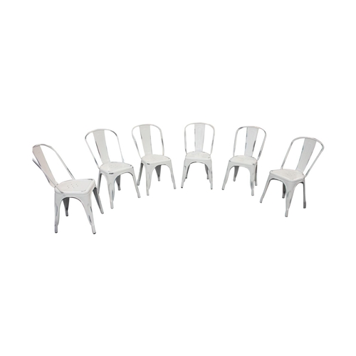 2 - Set of six metal Tolix chairs  { 85cm H x  40cm L x  50cm D}