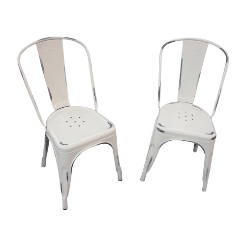 2 - Set of six metal Tolix chairs  { 85cm H x  40cm L x  50cm D}