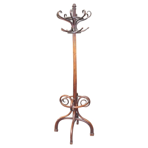 25 - Early 20th. C. eight branch bentwood hat and coat stand { 210 cm H x 50 cm Dia }