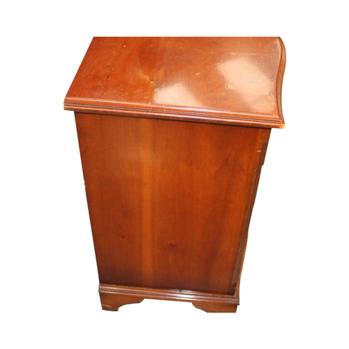27 - Neat mahogany four drawer chest raised on bracket feet  { 70cm H x 53 cm W x  40cm D}