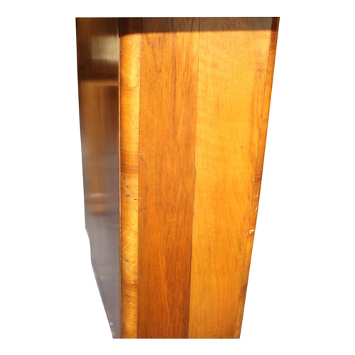 45 - Art Deco style walnut table raised on solid supports { 80cm H x  168cm W x  84cm D}