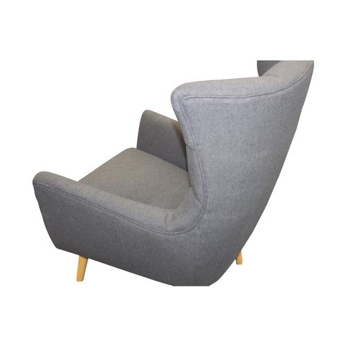 8 - Milan Retro style upholstered deep button backed armchair { 100cm H x 76 cm W x  55cm D}