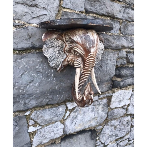 947 - Wooden wall bracket in the form of an elephant