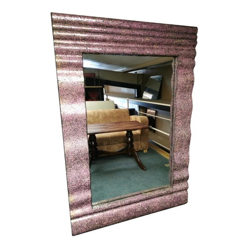 944 - Large mosaic framed mirror. {220 cm H x 138 cm W}.