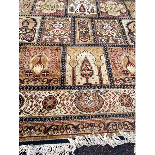 Y3047 中国 Keshan ウール 手織 絨毯 大判 213×137㎝ Y3047 中国