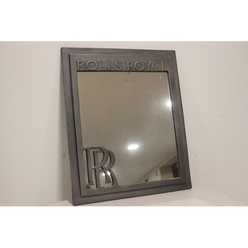 360A - Rolls Royce advertising mirror. { 62 cm H x 50 cm W}.