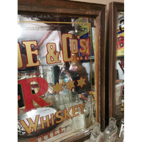 40 - Rare framed George Roe and Co Pot Still Whiskey advertising Mirror. {81 cm H x 72 cm W}.