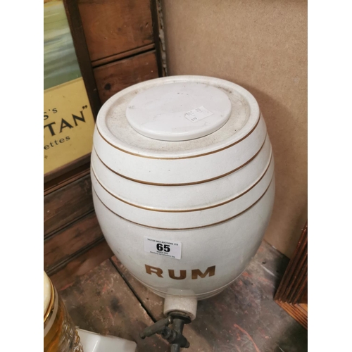 65 - 19th C. Ceramic Rum dispenser with original brass tap. {34 cm h x 26 cm W@