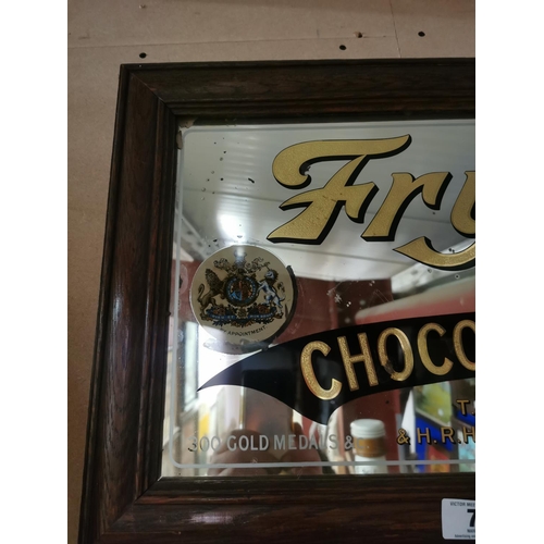 70 - Original Fry's Chocolate framed advertising mirror {40 cm H x 54 cm W}.