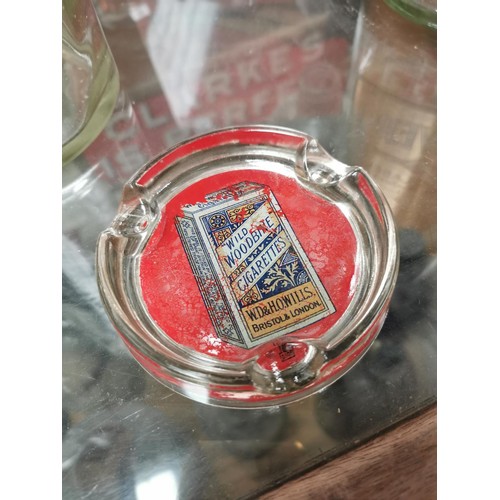 354 - Wild Woodbine Cigarettes glass advertising ashtray.