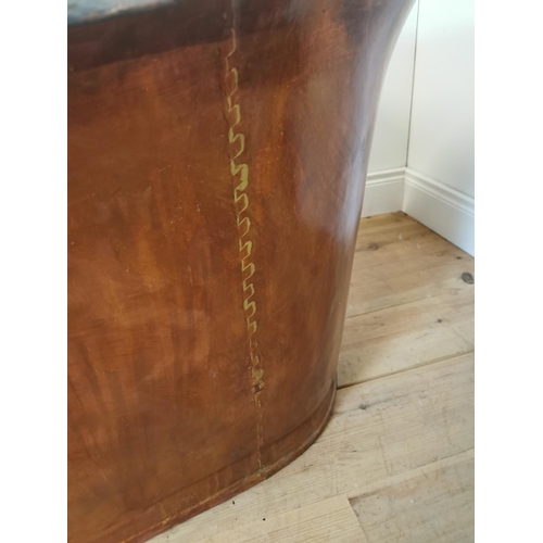 71 - Good quality 19th C. copper roll top slipper bath. {68 cm H x 146 cm L x 74 cm D}.