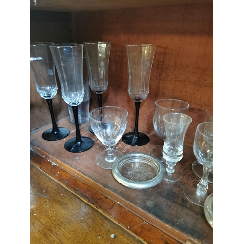 90 - Large collection of miscellaneous wine glasses and others.