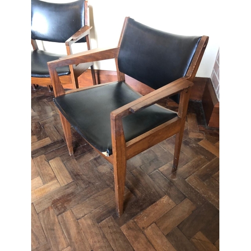 18 - Set of eight mid century teak armchairs John Hogg and Co. County  Meath {59 cm W  x 90 cm H  x 50 cm... 