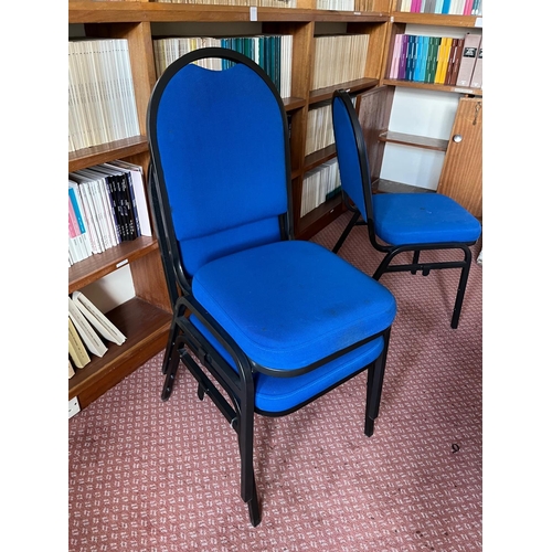 593 - Set of thirty three upholstered stacking chairs {42 cm W x 100 cm H x 55 cm D}