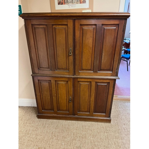 598 - Victorian four door cabinet with fitted interior {122 cm W x 153 cm H x 52 cm D}