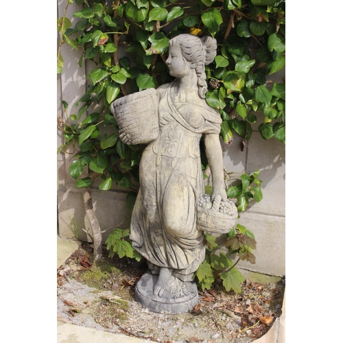 20 - Composition figure of a Country Girl. {108 cm H x 47 cm W x 25 cm D}.
