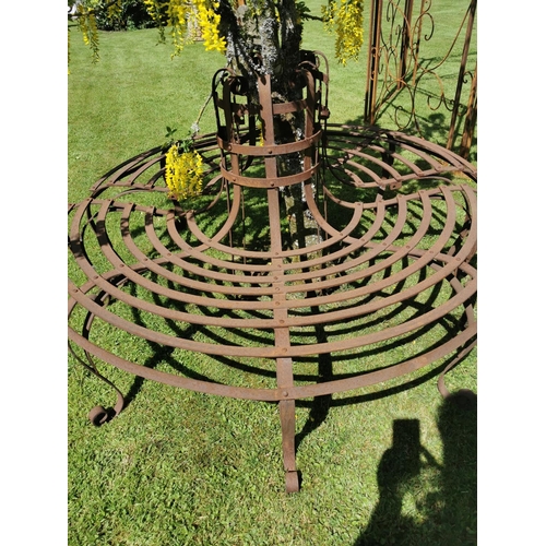 3 - Rare wrought iron tree branch surround {90 cm H (overall) and 49 cm H (seat) x 150 cm Dia}.