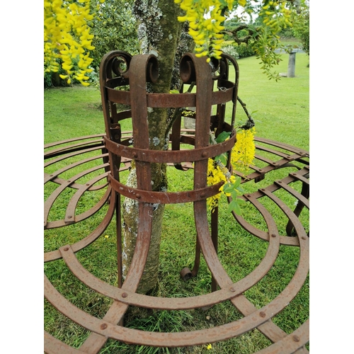3 - Rare wrought iron tree branch surround {90 cm H (overall) and 49 cm H (seat) x 150 cm Dia}.