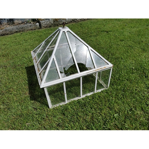 41 - Metal and glass garden cloche  {45 cm H x 50 cm W x 50 cm D}.
