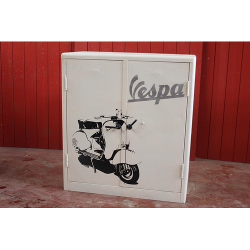 1094 - Metal Hilners Vespa industrial cabinet {101 cm H x 90 cm W x 45  cm D}.