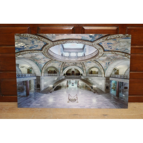 151 - Missouri Museum glass picture {80 cm H x 120 cm W}.