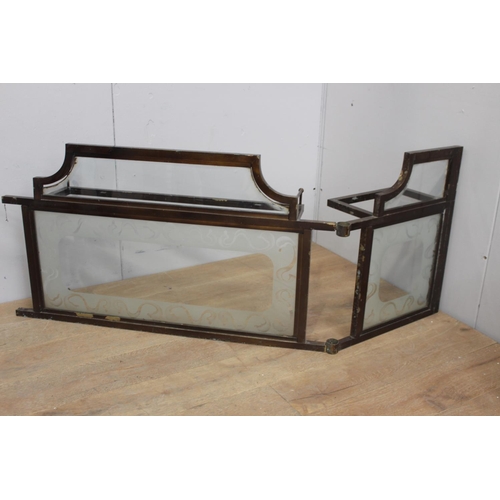 165 - Bronze and glass room divider {66 cm H x 163 cm W x 25 cm D}.