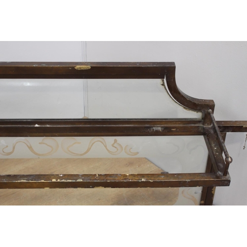 165 - Bronze and glass room divider {66 cm H x 163 cm W x 25 cm D}.