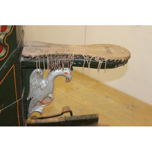 190 - Wooden and metal Hunter's sleigh {125 cm H x 158 cm W x 88 cm D}.