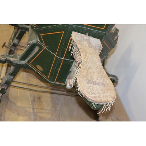 190 - Wooden and metal Hunter's sleigh {125 cm H x 158 cm W x 88 cm D}.