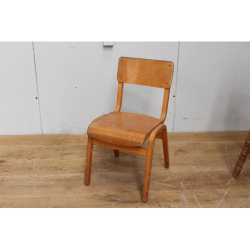 324 - Beechwood school chair {64 cm H x 36 cm W x 32 cm D}.