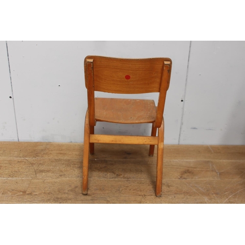 324 - Beechwood school chair {64 cm H x 36 cm W x 32 cm D}.