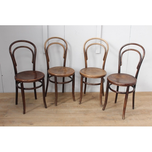 349 - Set of four bentwood chairs {90 cm H x 38 cm Dia.}.