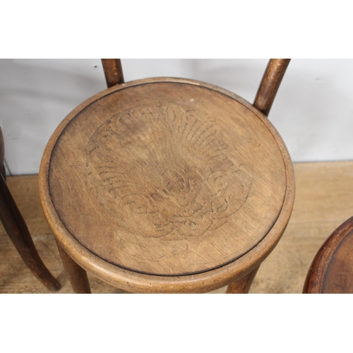 349 - Set of four bentwood chairs {90 cm H x 38 cm Dia.}.