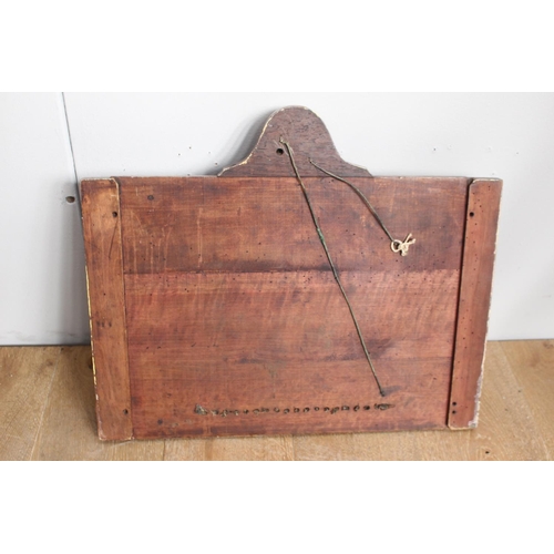 357 - Servants bell board in mahogany and glass case Cox Walkers Darlington {47 cm H x 57 cm W x 8 cm D}.