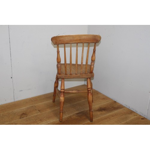 209 - Spindle back kitchen chair {84 cm H x 64 cm W x 48 cm D}.