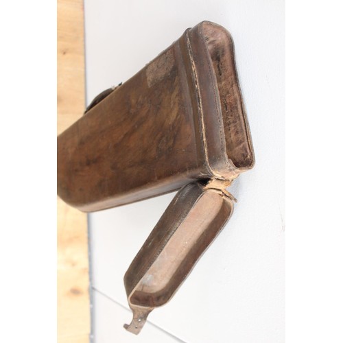 219 - Leather leg of mutton gun case {22 cm H x 75 cm W}.