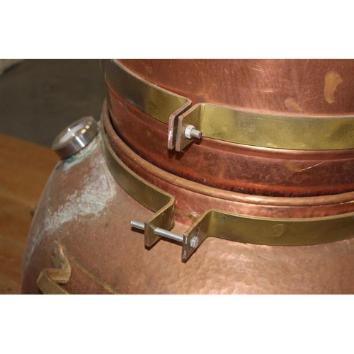 234 - Large copper still {210 cm H x 170 cm W x 90 cm D}.