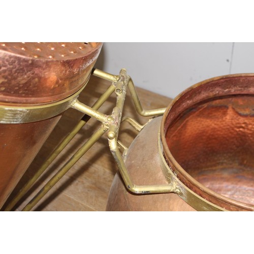 234 - Large copper still {210 cm H x 170 cm W x 90 cm D}.