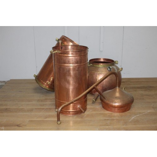 234 - Large copper still {210 cm H x 170 cm W x 90 cm D}.