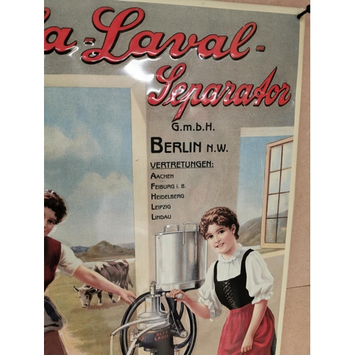 29 - Unusual German tin plate advertising sign {59 cm H x 39 cm W}.