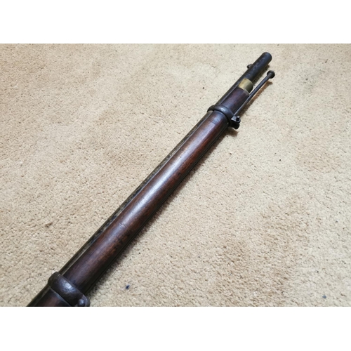 150 - 19th C. percussion cap rifle {142 cm L}.