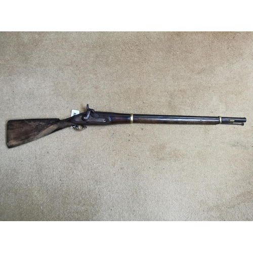 151 - 19th C. percussion cap rifle {110 cm L}.