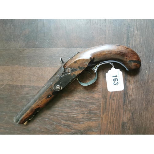 163 - 19th C. Spencer flint lock pistol {34 cm L}.