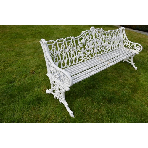 25 - Cast iron four seater garden bench {82 cm H X 180 cm W}.