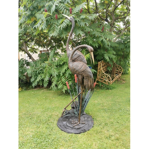 48 - Exceptional quality bronze sculpture of Stalks in the bull rushes - also can be used as a water feat... 