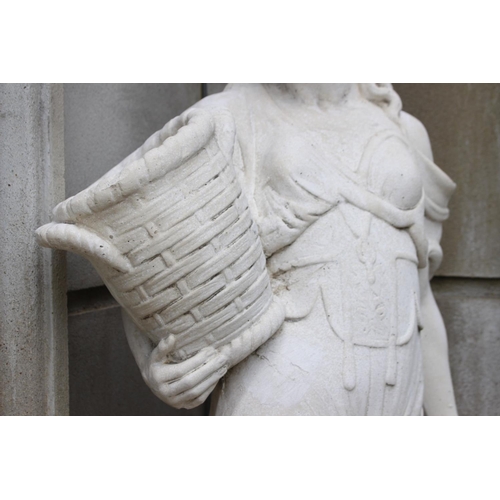 55 - Composition figurine of a Venetian Lady { 136cm H X 60cm W X 40cm D }.