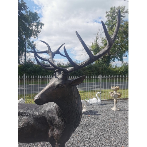 68 - Exceptional quality bronze sculpture of a Majestic Stag {212cm H x 220cm L x 134cm D}